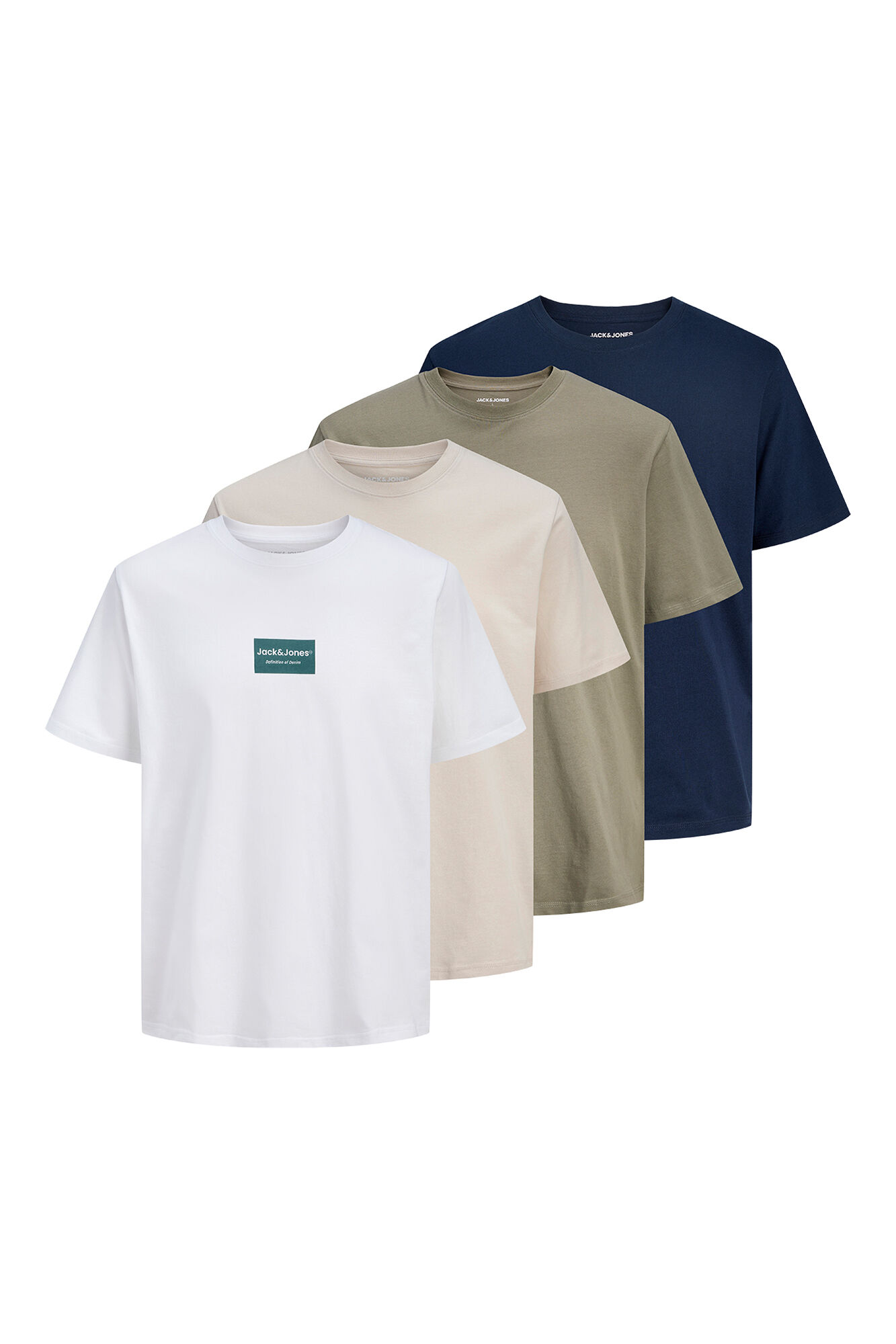 Jack & Jones Pack cuatro camisetas de algod&oacute;n