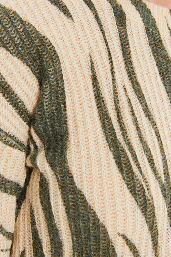 System Action Su&eacute;ter com efeito animal estampado verde