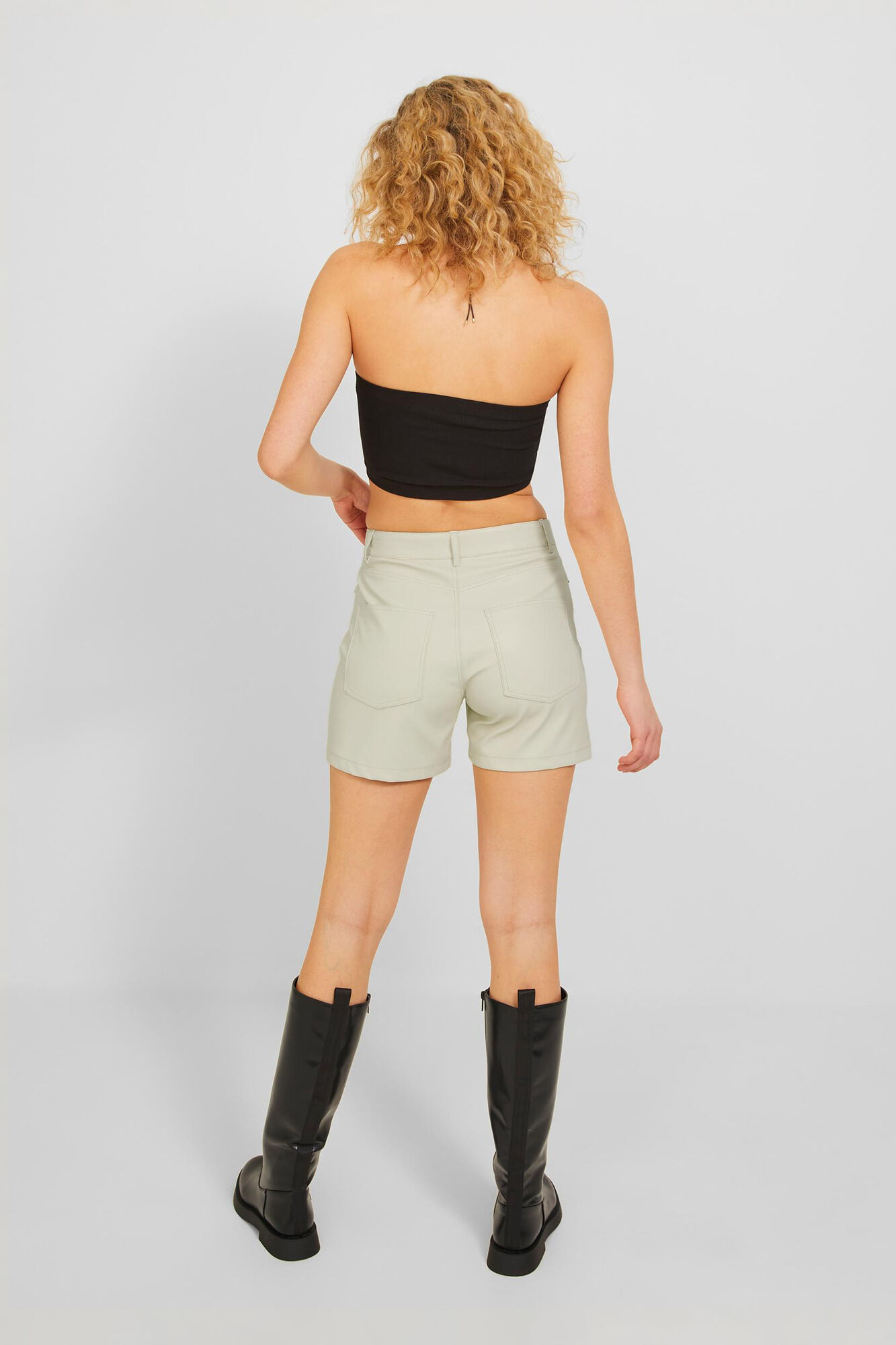 Jack & Jones Shorts de polipiel de tiro alto