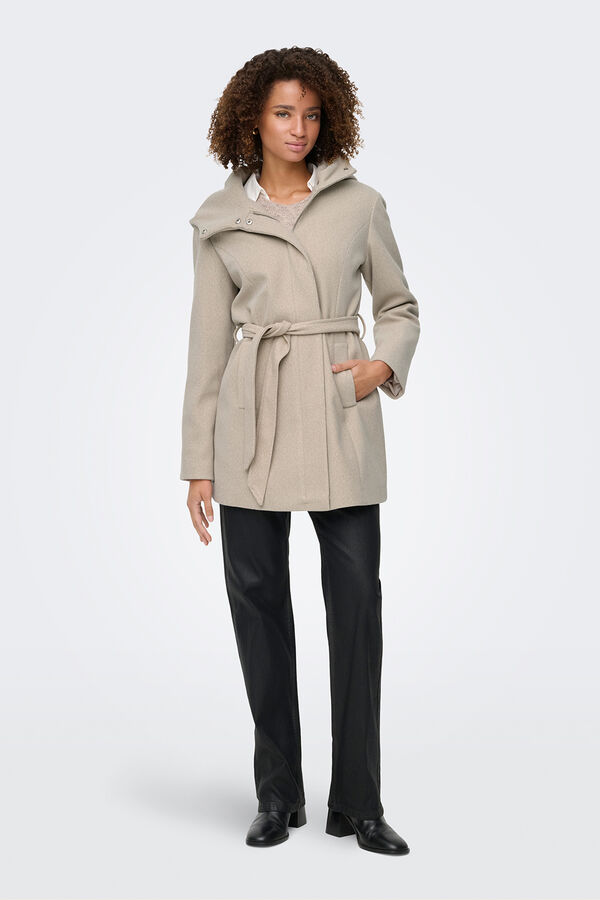 JDY Abrigo con capucha tostado