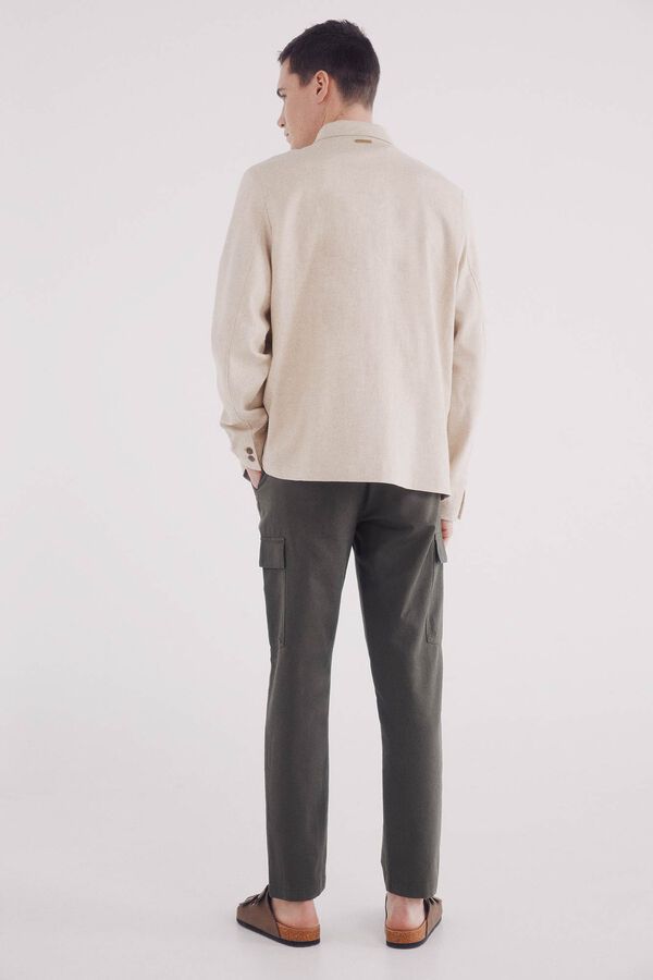 Springfield Pantal&oacute;n cargo lino slim fit kaki
