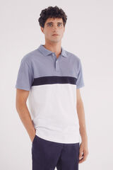 Springfield Polo piqué bloques color slim fit azul