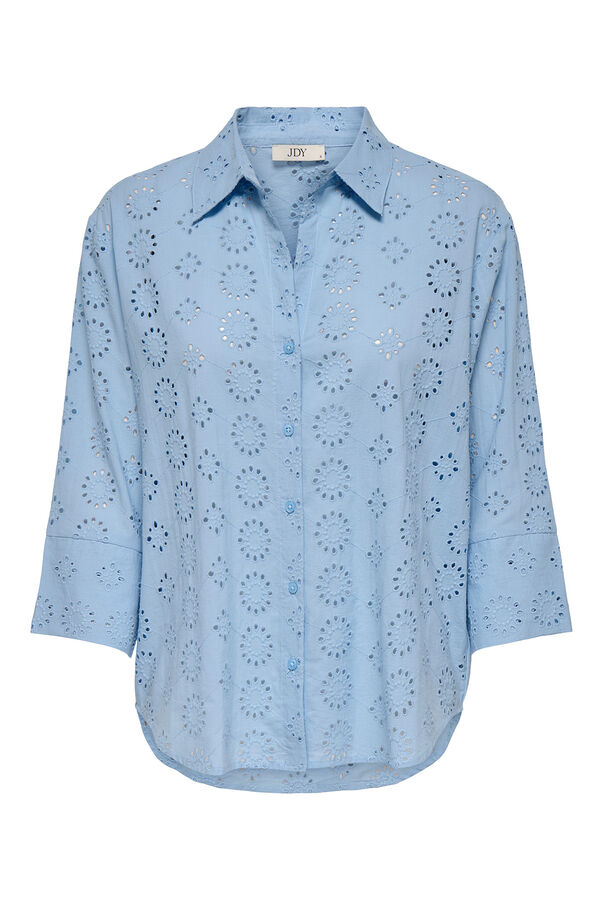 JDY Camisa larga bordada azul