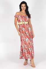 Brave Soul Vestido palabra de honor estampado rojo