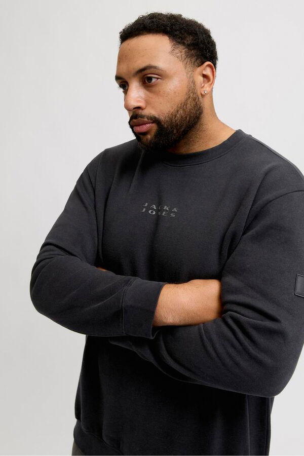 Jack & Jones PLUS Sudadera con capucha y logo negro