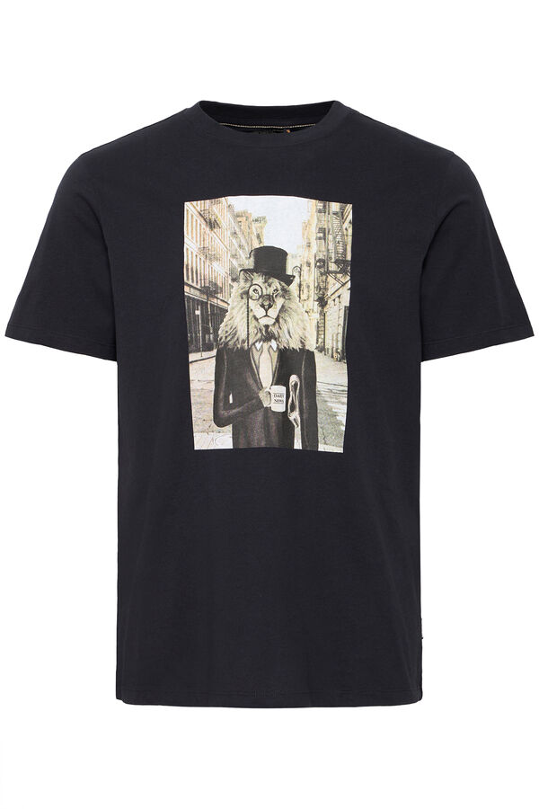 Blend T-shirt Manga Curta Print  preto