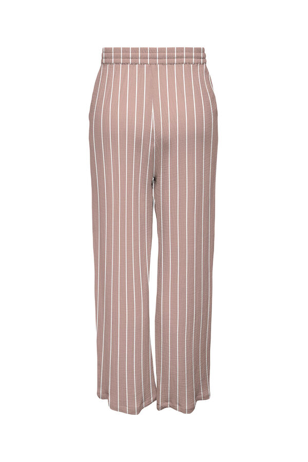 Springfield Pantalón ancho mezcla de lino rosa