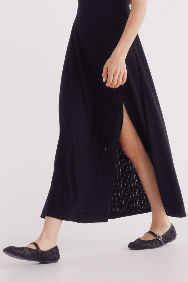 Springfield Vestido midi negro liso negro