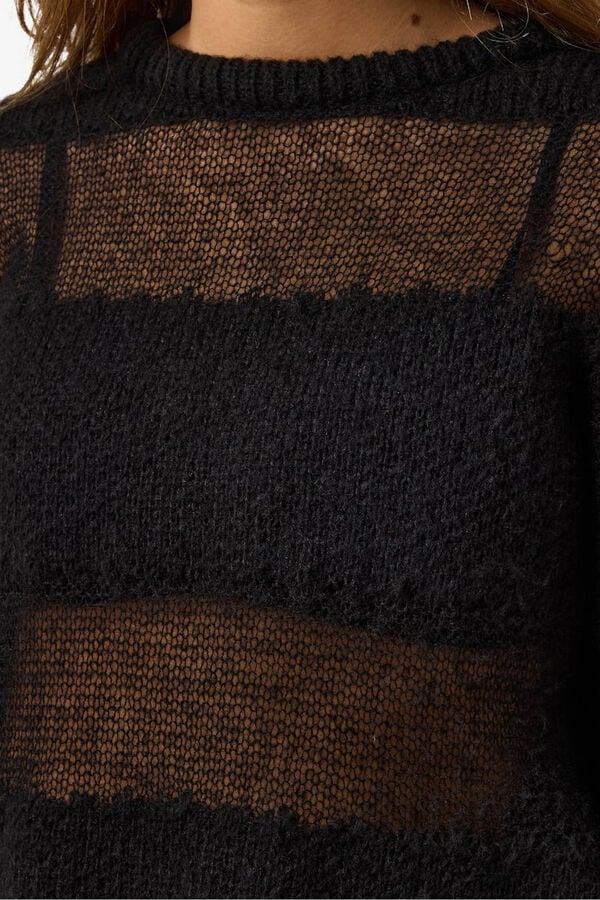 Noisy May Jersey rayas transparencias negro