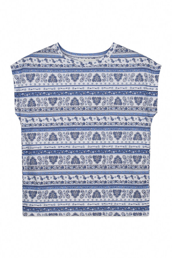 Springfield T-shirt de manga curta estampada azul