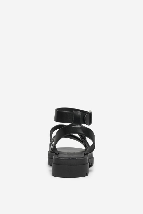 Only Shoes Sandalia plana hebillas negro