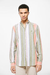 Springfield Camisa linho riscas verde