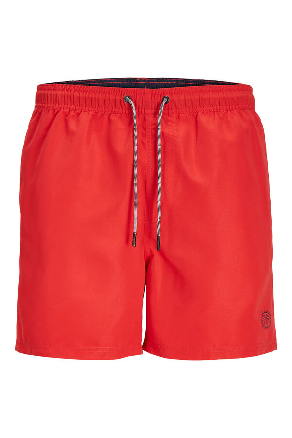 Jack & Jones PLUS Fato de banho liso regular fit Plus vermelho
