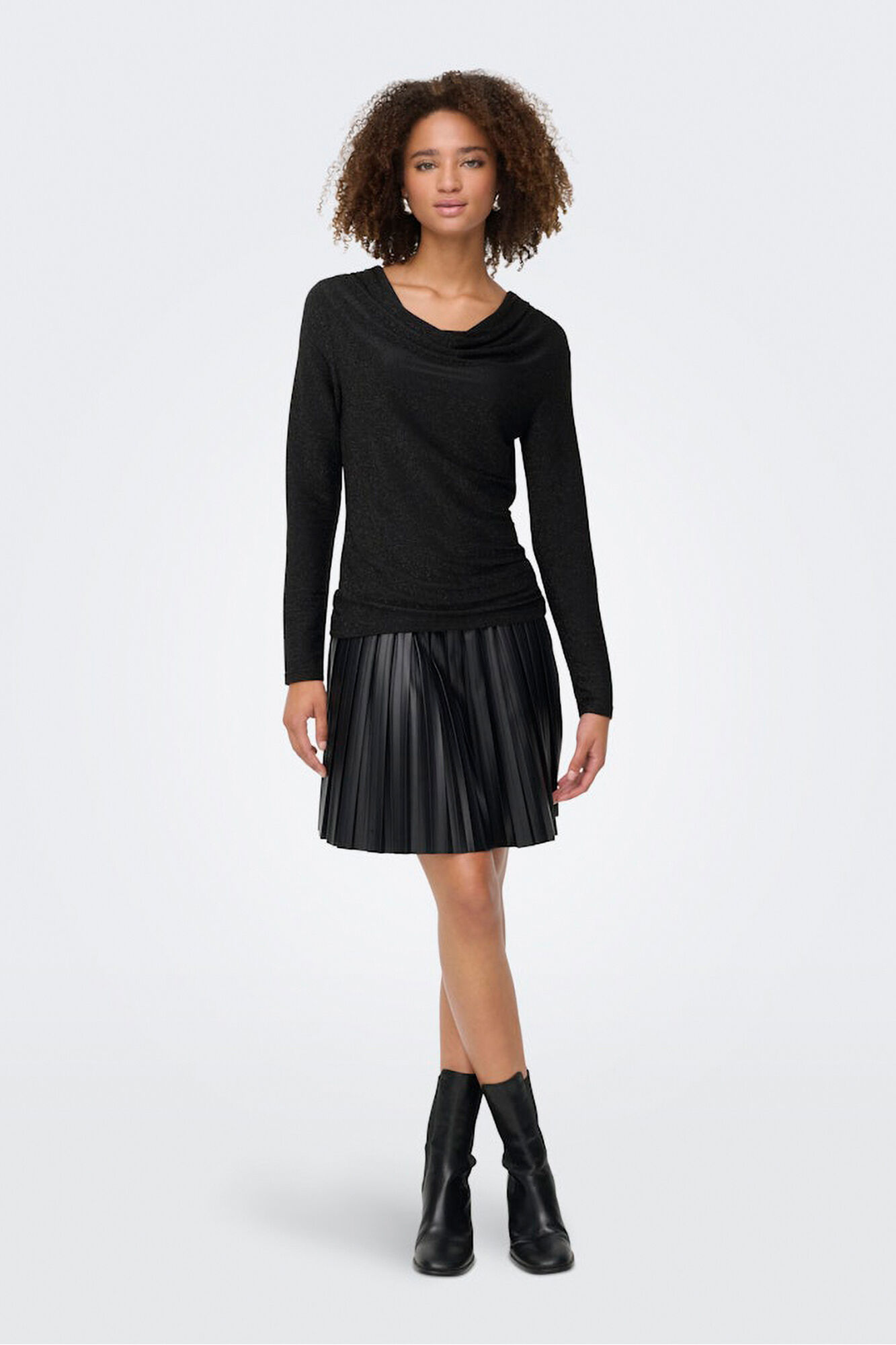 Only Top de glitter drapeado