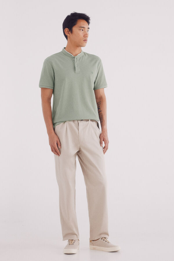 Springfield Polo piqué mao oxford slim fit verde