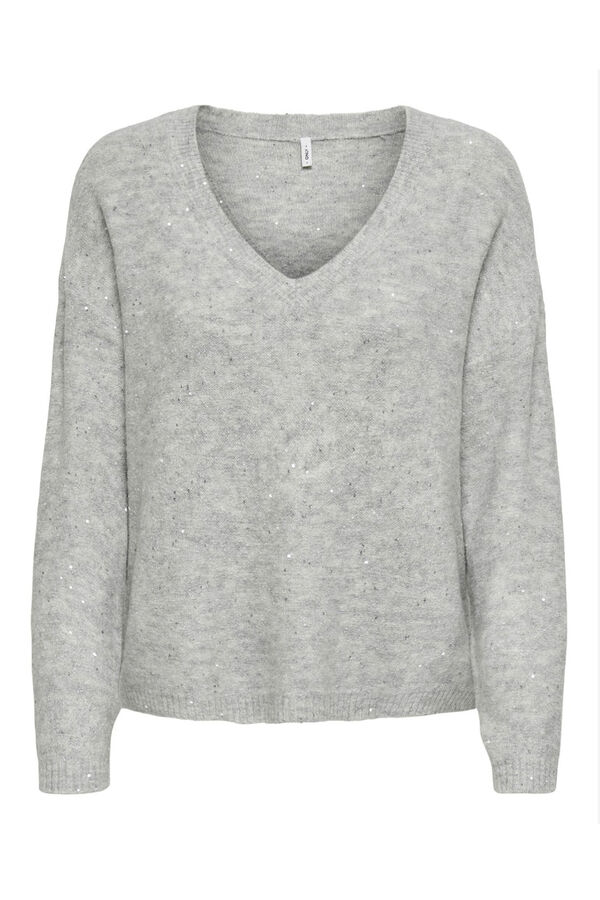 Only Camisola de lantejoulas cinzento