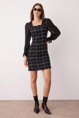 Trendyol Vestido de tweed preto