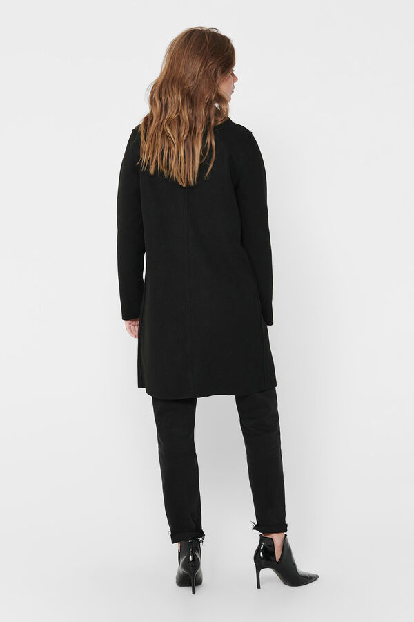 Only Sobretudo longo de pano preto