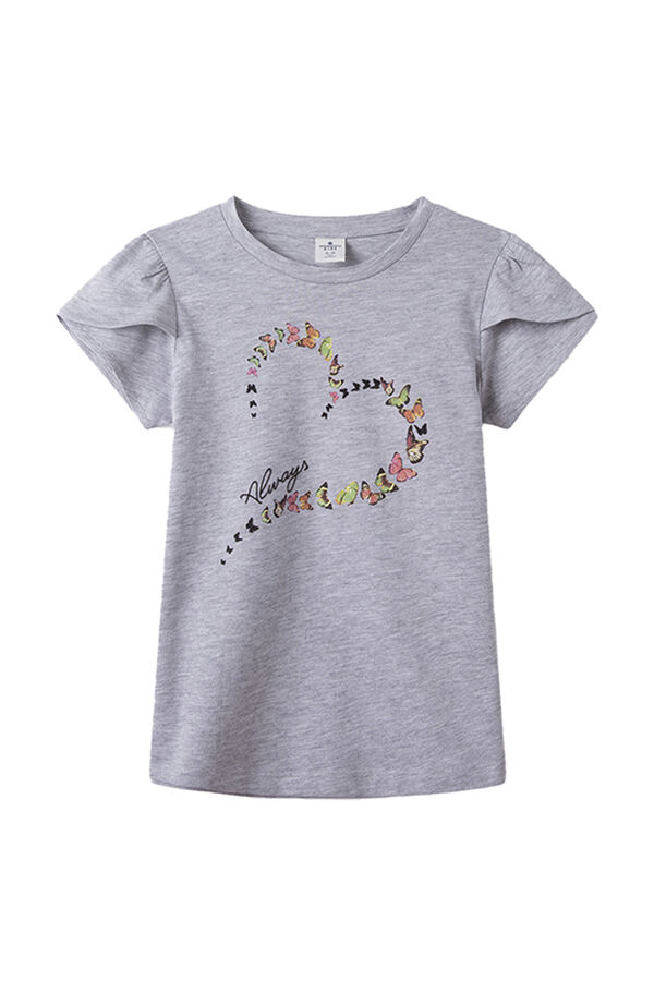 Springfield T-shirt com coração para menina cinza