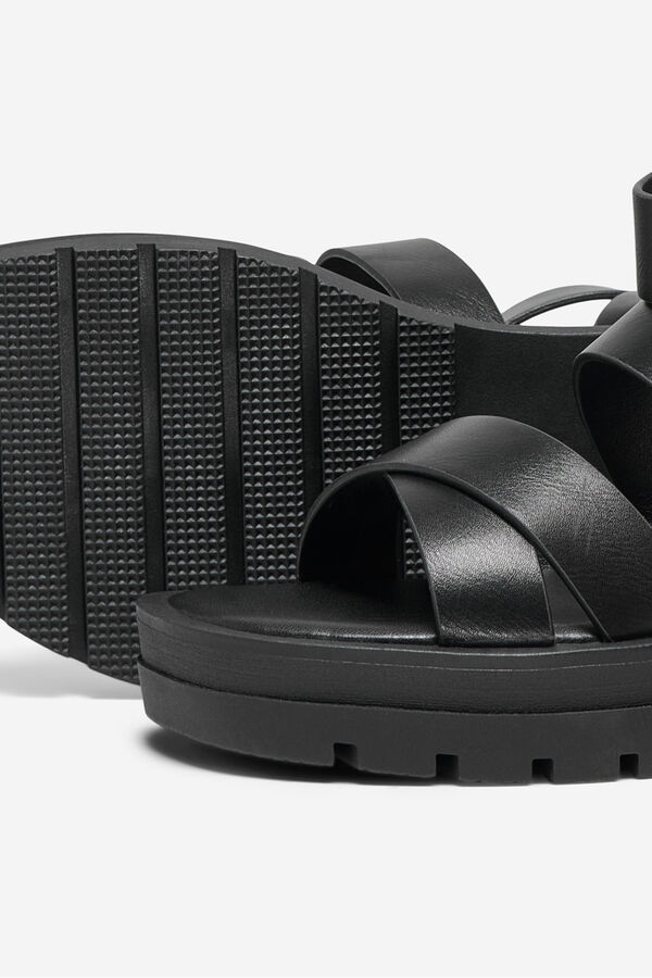 Only Shoes Sandalia plana hebillas negro
