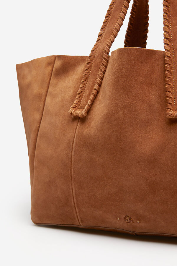 springfield Bolso shopper piel serraje nude