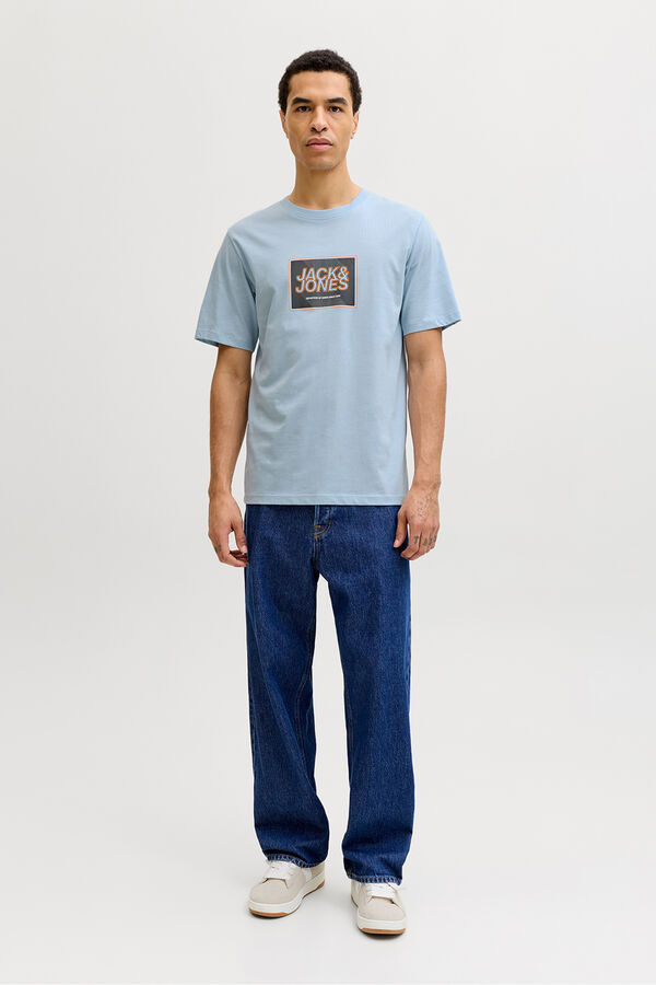 Jack & Jones Camiseta b&aacute;sica con logo azul