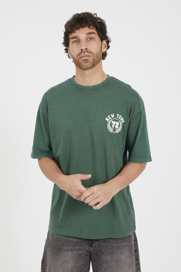 Brave Soul T-shirt de manga curta estampada verde