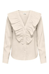 JDY Camisa manga larga volante gris