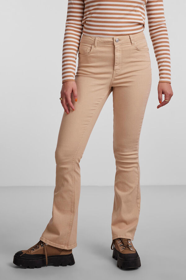 Pieces Jeans boca de sino cru