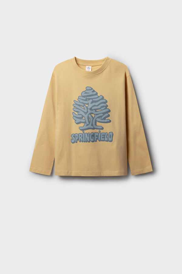 Springfield Kids Camiseta manga comprida &aacute;rvore amarela para meninos amarelo