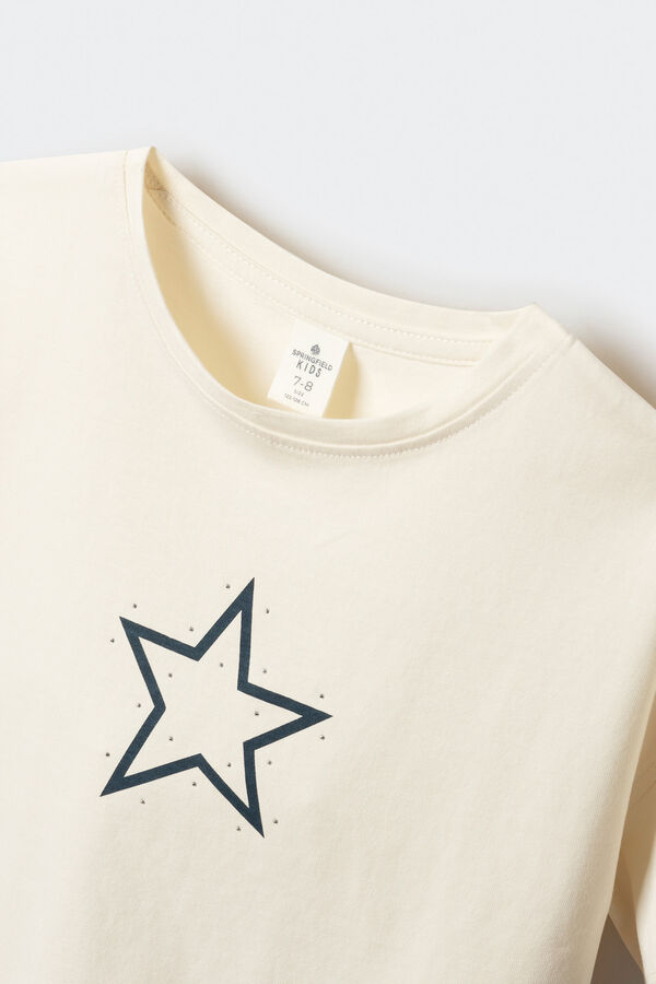 Springfield Kids Camiseta manga corta estrella ni&ntilde;a blanco