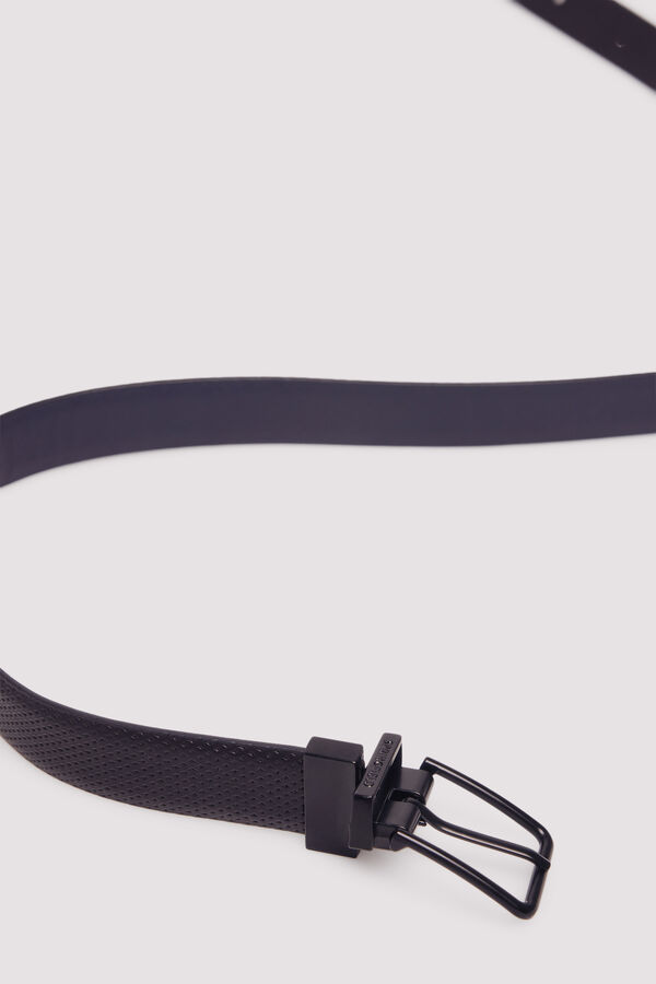 Springfield Cintur&oacute;n efecto piel b&aacute;sico negro