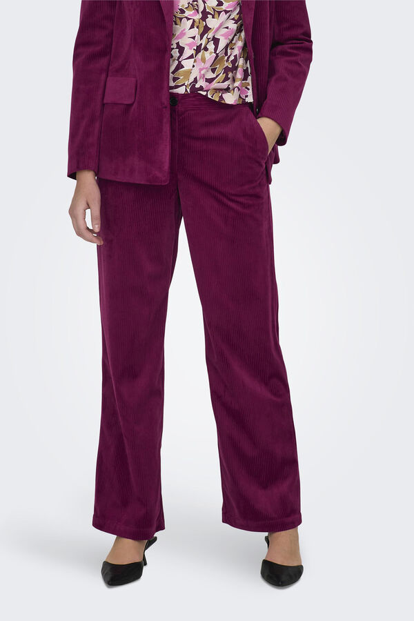 Springfield Pantalón ancho de pana morado