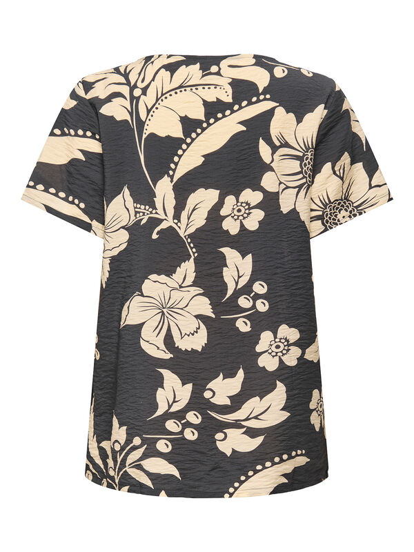 JDY T-shirt manga curta estampada preto