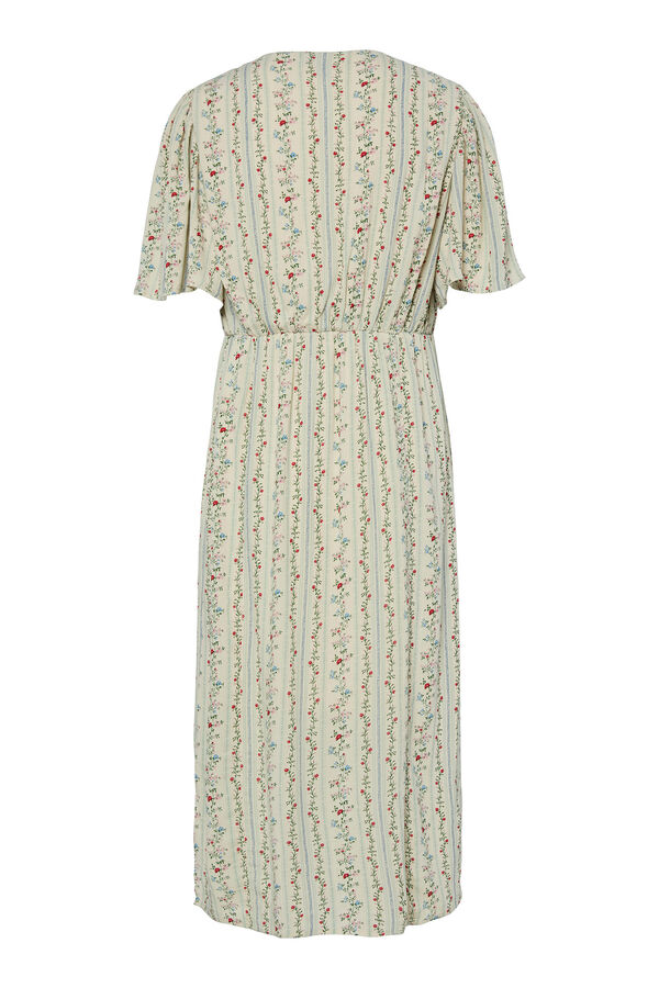 Pieces Vestido midi floral cinzento