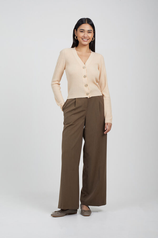 Brave Soul Chaqueta de punto con canal&eacute; nude