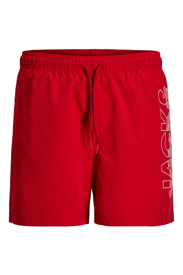 Jack & Jones PLUS Fato de banho regular logo vermelho