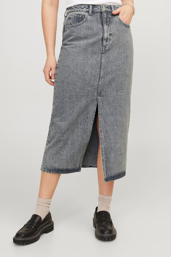 Jack & Jones Falda vaquera gris midi gris