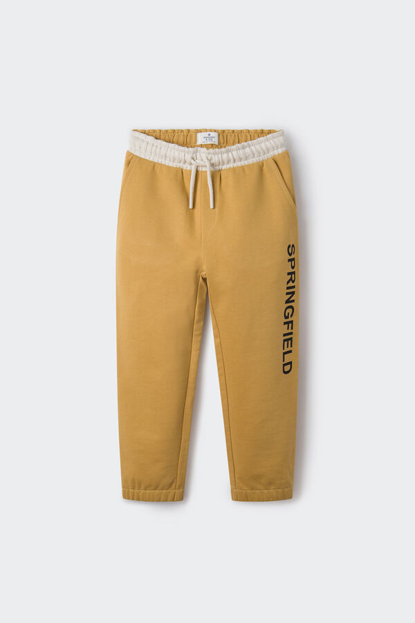 Springfield Pantalón jogger logo niño dorado