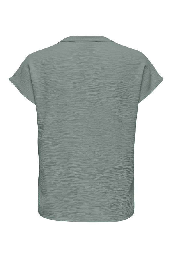 JDY Blusa de linho manga curta verde