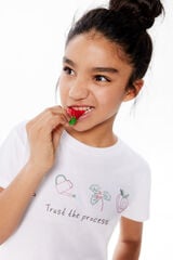 Springfield Kids T-shirt bordada menina branco