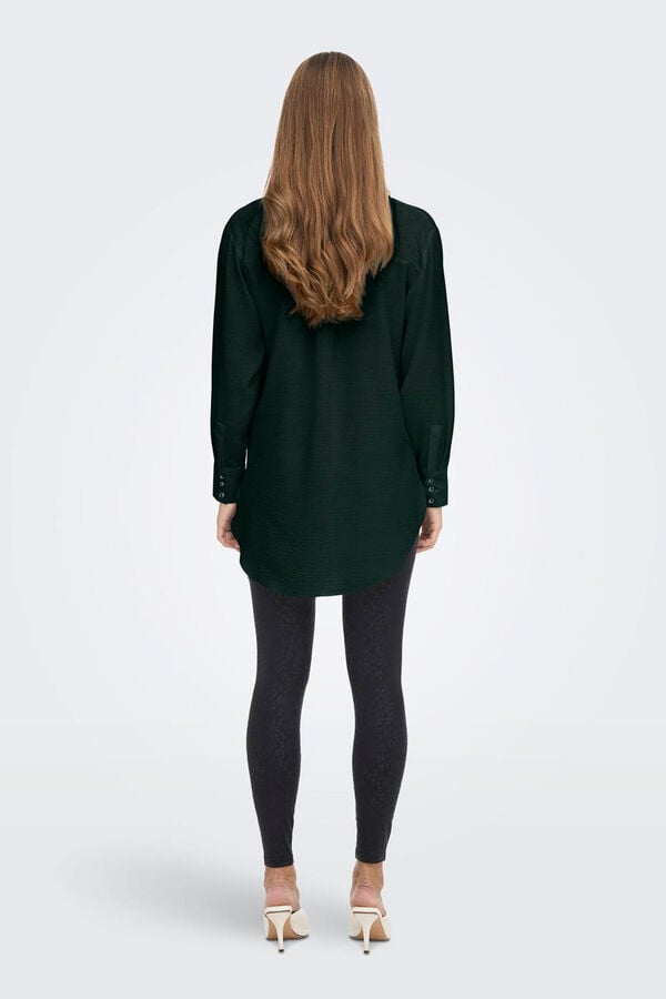 JDY Camisa longa larga azul