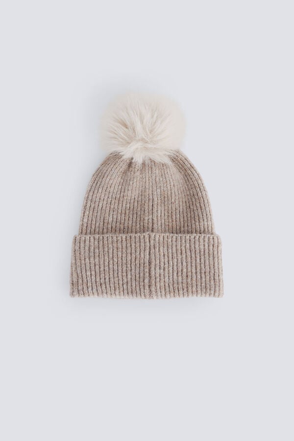 Springfield Bon&eacute; de malha pompom cru