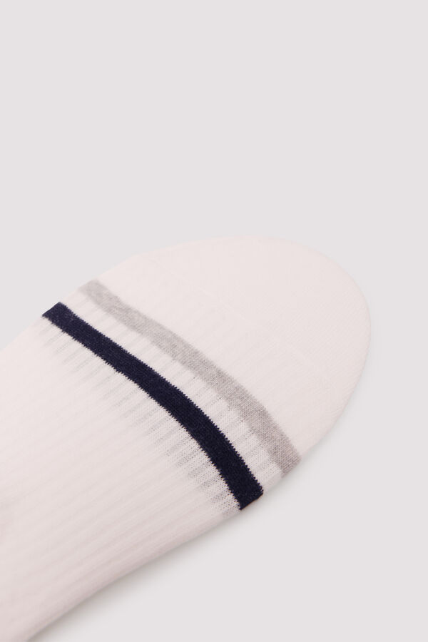 Springfield Meia invis&iacute;vel riscas contrastante branco