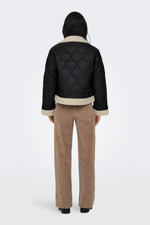 Only Chaqueta aviador con borrego negro