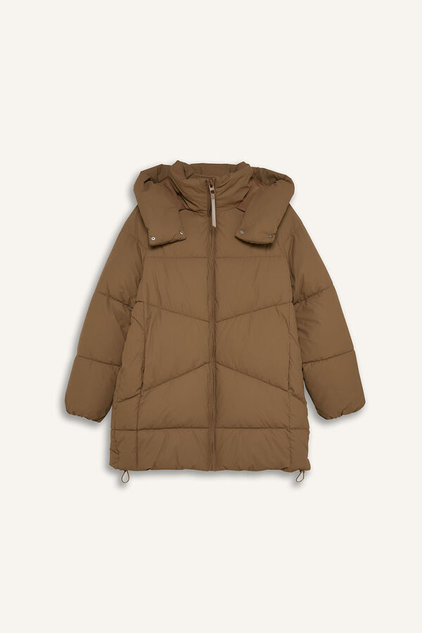 DeFacto Parka impermeable con capucha tostado