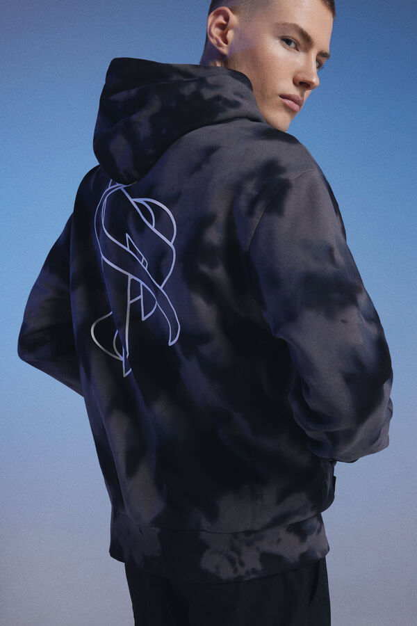 Springfield Sudadera capucha tie dye Pedri x Springfield gris