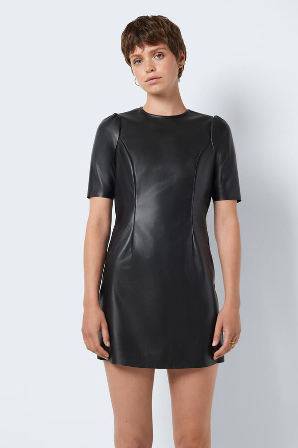Noisy May Vestido curto de polipele preto
