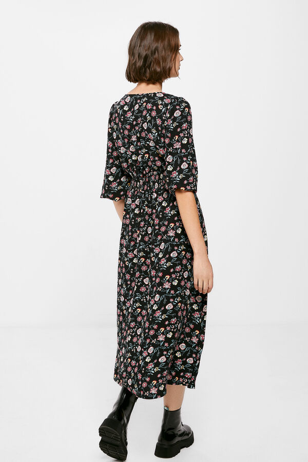 Springfield Vestido Midi Estampado Flores verde