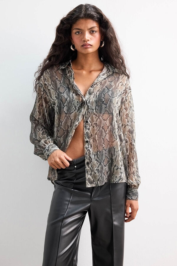 DeFacto Blusa de gasa negro